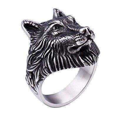 Bague Loup Gris (Acier)